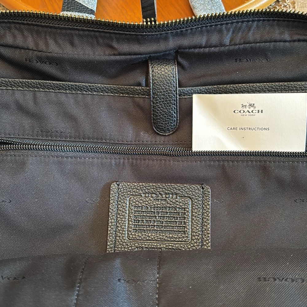 NWT Coach Black Leather Bag - Picture 7 of 13